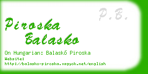 piroska balasko business card