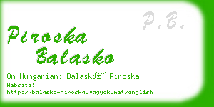 piroska balasko business card